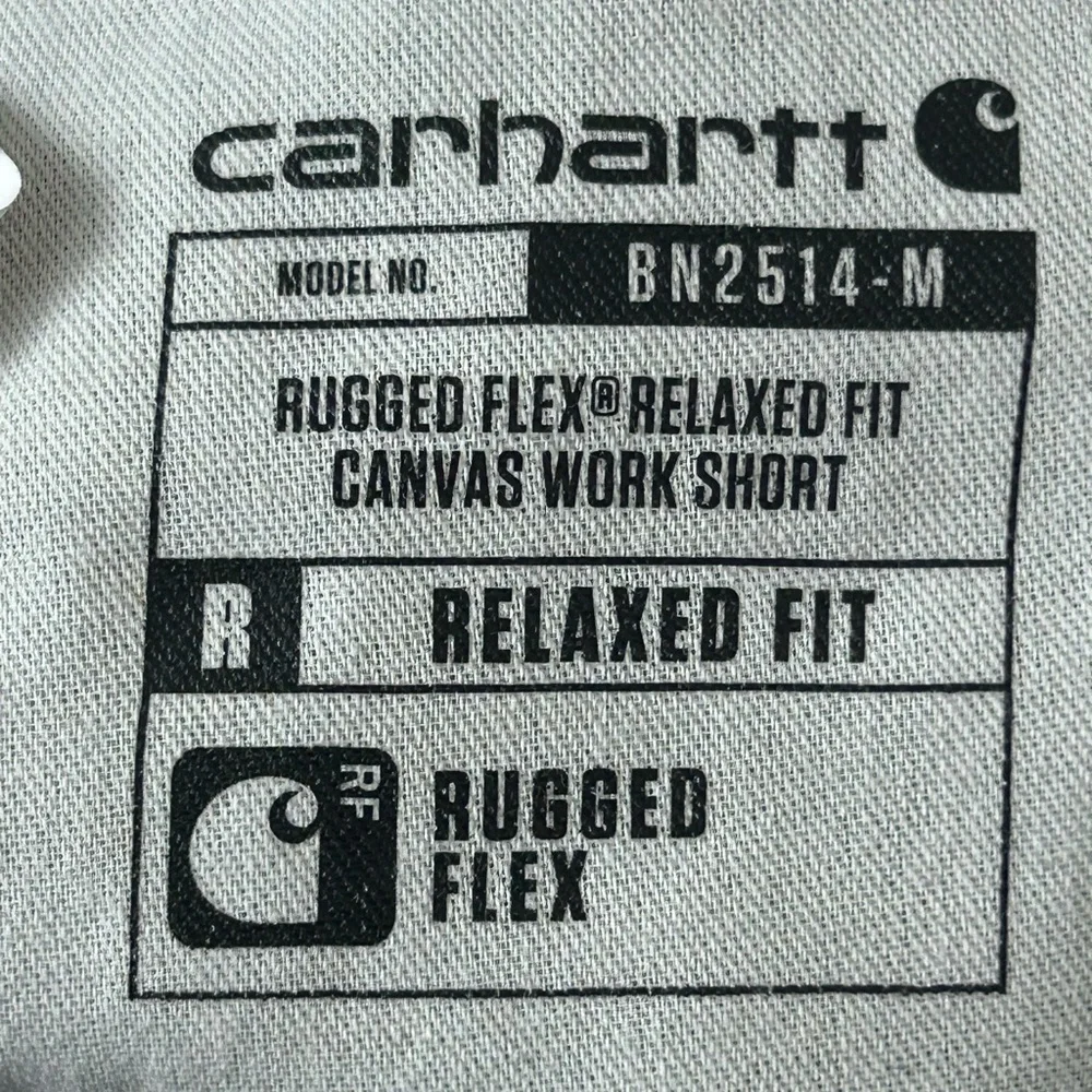 Carhartt Rugged Flex Canvas Work Shorts Mens 38 Gray Relaxed Fit Workwear